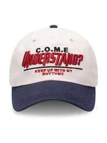 "C.O.M.E Understand" Embroidered Contrast Brim Baseball Cap Streetwear Adjustable Dad Hat "Keep Up With My Rhythms" Slogan Baseball Cap Street Style Embroidered Baseball Cap | Adjustable Contrast Brim Dad Hat - Embroidered Baseball Cap - View 9
