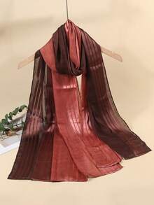 1pc/Pack All-Season New Lightweight Chiffon Gradient Color Long Scarf Shawl Sun Protection Hijab For Women, Suitable For Daily Use - Multicolor - View 10