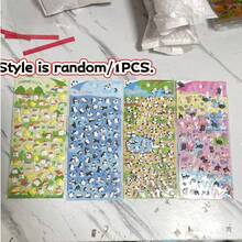 1个可爱熊猫造型泡沫贴纸，动物园成长贴纸，手机贴纸 - 彩色 - 查看 12