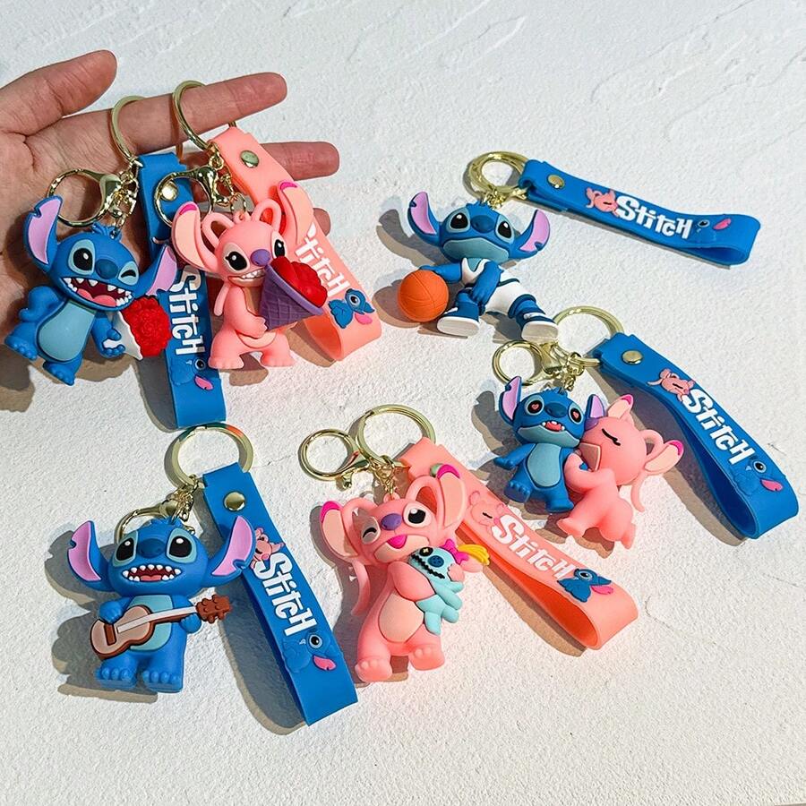 迪士尼史迪奇钥匙扣，适合作为返校季礼物送给朋友，派对礼物，可爱钥匙扣，趣味设计 - 彩色 - 查看 1