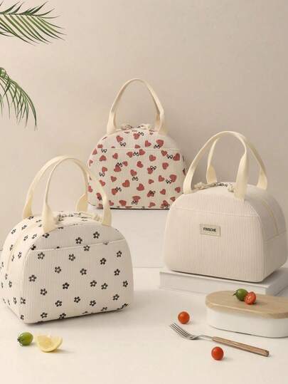 1 pezzo Grande borsa termica portatile per il pranzo, borsa per il pranzo imbottita in velluto a coste, borsa termica riutilizzabile per il pranzo, borsa morbida multifunzionale e a tenuta stagna per il pranzo, borsa termica unisex con cerniera, adatta per lavoro, ufficio, viaggi, picnic, scuola (motivo a coste), forniture scolastiche, organizer per l'aula, regalo per insegnanti, amici e famiglia, essenziale per il ritorno a scuola