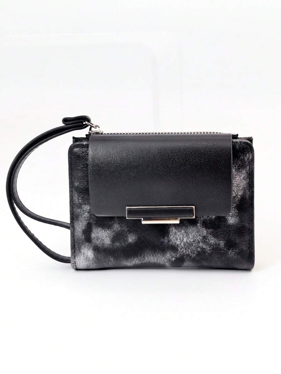 MINGYOU Fashionable Delicate Cute Soft Short Handheld Zipper Coin Purse - Black - View 1