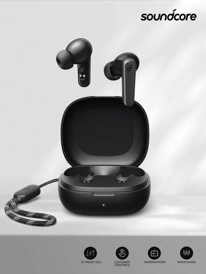  Anker R50i 真无线耳机，带挂绳，蓝牙 5.3，低音强劲，30 小时续航，IPX5 防水，支持 App 均衡器，非常适合健身、旅行、上学和日常通勤（Soundcore P20i）