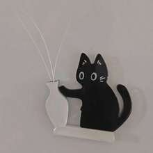 1pc Cat Whisker Hair Collector, Black Cat Vase Fridge Magnet, Kitten Pushing Bottle Acrylic Magnetic Fridge Sticker, Cat Memorabilia, Vase Can Hold Flowers, Multi-Purpose, Fun & Interesting Small Gift For Friends - one-size - View 6