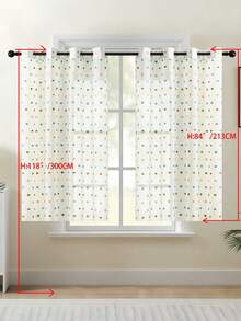 1片/2片装欧式古典刺绣薄纱窗帘，白色透明窗帘，适用于卧室、阳台、客厅，奢华窗帘，优雅白色蕾丝窗帘，饰以精致叶子刺绣，透光涤纶窗帘，适用于客厅、卧室、办公室等场所 - 可机洗，卧室装饰窗帘。 - 彩色 - 查看 45