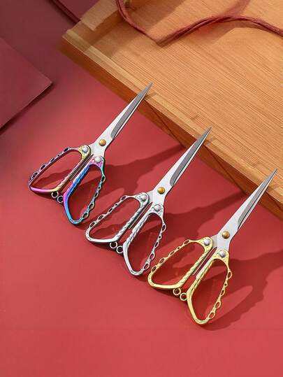 1 pieza, Tijeras de costura de acero inoxidable de estilo vintage de 5 pulgadas, con mangos con forma de mariposa en dorado/plateado/colorido, agarre de aleación cómodo, adecuado para coser, cortar papel, cortar hilos, manualidades, hogar, escuela, sastre, clase de artesanía, Día de San Valentín, regalos festivos