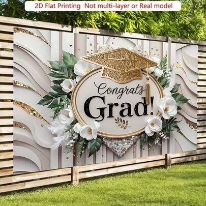 2D Flat Design, 1 Piece Graduation Party Banner Suitable For Home, Room, And Wall Decoration-Versatile Multicolor Graduation And Diploma Scroll Design, Specially Crafted For Graduation Celebrations, 2D Flat Style