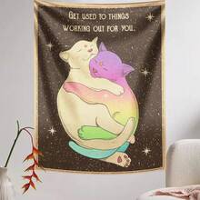 1 tấm thảm treo tường hình mèo mặt trăng và lá bài Tarot, thảm treo tường phong cách cổ điển, tranh trang trí nghệ thuật Tarot, quà tặng trang trí cho phòng ngủ và phòng khách. - Nhiều màu - Xem 3