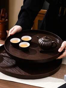 2个/1个 11.8英寸木纹圆形托盘，适用于盛放食物、零食、饮料、寿司、牛排、披萨、甜点、蛋糕、面包、早餐、咖啡、茶、熟食拼盘、宴客餐盘、春节、情人节等场合 - 彩色 - 查看 7