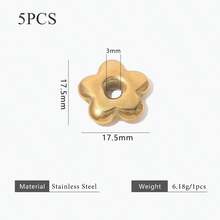 5-Piece 304 Stainless Steel 18K Gold-Plated Multi-Element Large-Hole Bead DIY Charm Jewelry Necklace Bracelet Making Accessories Women's Stainless Steel Jewellery Handmade Components - Bead - View 9