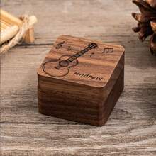 Customized Text Wooden Guitar Pick Set - Personalized Engraved Wooden Picks With Wooden Storage Box, Suitable As Gifts For Guitarists And Musicians - Customized Text Wooden Guitar Pick Gift Set With Storage Box, Great For Guitarists And Music Lovers - DIY Customized Guitar Pick Set - Personalized Text Engraved Wooden Picks With Storage Box, Suitable As Guitar Accessories For Guitarists - Multicolor - View 9