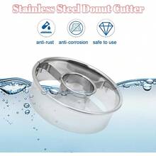 1/2pcs Stainless Steel Donut Cutter - Durable Donut Cutting Baking Tool Suitable For Donuts, Bagels, Cookies And Pastries - For Home And Professional Use - Silver - View 5