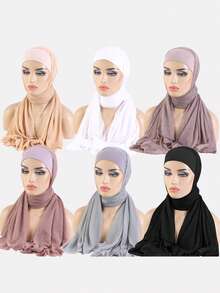 1pc Women's Spring Pleated Headband Scarf Combo, Headwrap Suitable For Daily Use - Multicolor - View 10