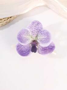 1pc 11cm 3D Lifelike Orchid Hair Claw Clip, Fashionable Hair Accessory For Women, Suitable For Summer, Travel, Beach Vacation Summer Beach Flower Hair Clips - Multicolor - View 13