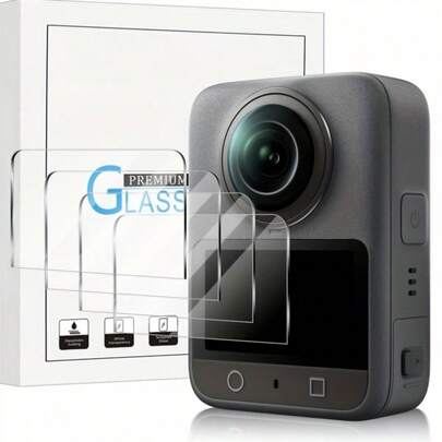 4pcs Transparent Screen Protector Film, Suitable For Osmo 360, Camera Accessories, Made Of Tempered Glass, Suitable For Sports And Daily Use, Anti-Fingerprint, Smooth Touch, Long-Lasting Protection, 0.33mm Ultra-Thin, 9H Hardness, Scratch-Resistant, 5D Rounded Corners