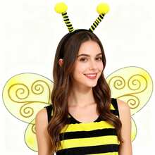 1 Set Cute Holiday Bee Costume And Accessories (Including Headpiece And Wings) - Multicolor - View 5