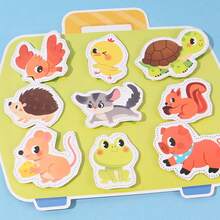 Paper Cutting Matching Puzzle Game, Paper Cutting And Matching, Montessori Education STEM Toy, Includes Shopping Basket, Pet Bag, Backpack And Medical Kit, Develop Fine Motor Skills - Multicolor - View 10