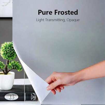 1卷隐私窗膜！磨砂玻璃膜，适用于办公室、浴室和家庭 - 半透明和不透明 - 静电吸附 - 阻挡窥视和眩光，适用于浴室、家庭和办公室