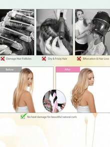 8pcs No Heat Curling Rods Set, Adjustable Headband, Satin Fabric, Suitable For Long Hair, Easy To Create Curly Hairstyles, Women No Heat Hair Curlers, Wave Styling, Hair Styling Tools - One Size Fits All - View 7