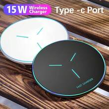 15W Wireless Charger, Compatible With IPhone 17/16/15/14/13/12 Pro/XS Max/Mini/X/XR, Inductive Fast Wireless Charging Pad, Compatible With Samsung - Black - View 2