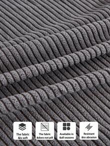 1件装四季通用提花弹力沙发套，简约现代防滑一体式沙发套，适用于L型沙发和1/2/3/4人座沙发 - 深灰色 - 查看 9