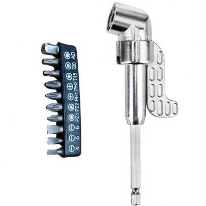 105 Degree Right Angle Drill Adapter, New Extended Shaft Electric Screwdriver, 1/4" Hex Shank Right Angle Drill Adapter, Right Angle Drill Adapter, Right Angle Drill Attachment, Right Angle Drill, Angle Drill