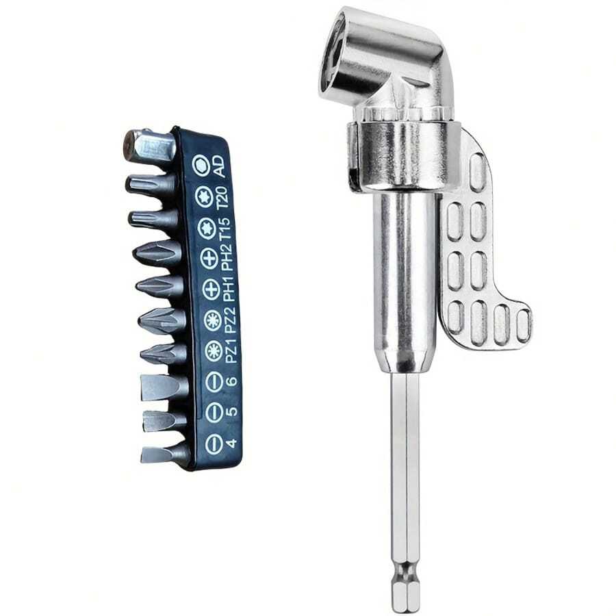 105 Degree Right Angle Drill Adapter, New Extended Shaft Electric Screwdriver, 1/4" Hex Shank Right Angle Drill Adapter, Right Angle Drill Adapter, Right Angle Drill Attachment, Right Angle Drill, Angle Drill