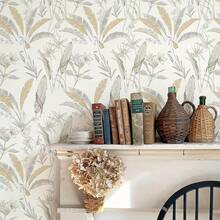 1卷波西米亚风格自粘墙纸，现代香蕉叶和鸟图案墙纸，可移除自粘防水墙纸，适用于橱柜、卧室、厨房，乙烯基卷材。 - 波希米亞 - 查看 2