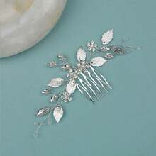 European And American Cross-Border Rhinestone Alloy Hair Comb, Ancient Chinese Style Hanfu/Qipao Hair Accessory, Wedding Bridal Headdress,Elegant,Party - Silver - View 3