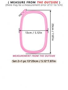 1pc Rectangular Multi-Color DIY Hand Embroidery Hoop, Cross Stitch Embroidery Frame, Punch Needle Frame, Dreamcatcher Wind Chime Hanging Ring Accessory. Made Of High-Quality ABS Material With Groove Design, Securely Holds Embroidery Fabric, Creates Neat And Even Embroidery Work. The Embroidered Piece Can Be Used As Halloween, Christmas Decoration, Desk, Bedside Decor, Phone, Keychain, Bag, Clothing Hanging Accessory, Car Interior Ornament. - A - View 16