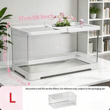 Small-Medium Aquarium Landscape Fish Tank, Living Room New Model Complete Set With Goldfish & Aquatic Plants - View 8