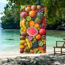 1条水果印花沙滩巾，柔软舒适轻便，适合旅行、游泳、潜水、冲浪、瑜伽、露营等各种场合，是沙滩用品的理想之选。 - SSTJ10644 - 查看 7