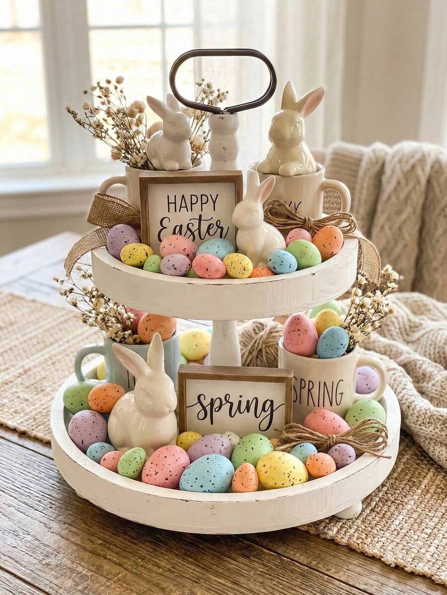 150 piezas/100 piezas/50 piezas Huevos de Pascua de espuma con lunares miniatura, huevos de pájaro artificiales suaves adecuados para rellenar jarrones, hacer coronas, manualidades DIY, decoración de escritorio de primavera - Ver 1