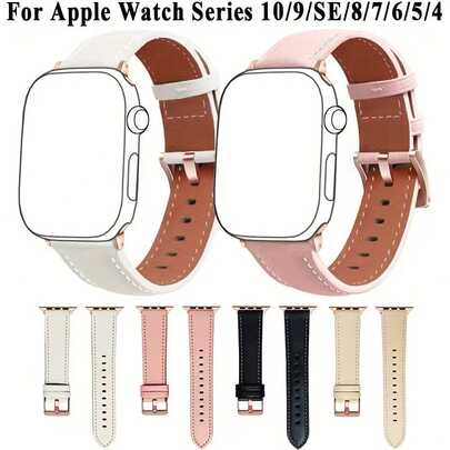 Series 10 (S10) 38/40/41/42MM için Premium Sentetik Deri Saat Kayışı - Series 1-9/SE/SE2 ile Uyumlu, Ultra Yumuşak ve Uzun Ömürlü, Şık Kadın Günlük Kullanımı, Mükemmel Noel Hediyesi Fikri