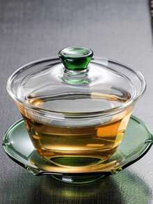 3pcs Glass Gaiwan Set, Minimalist Transparent Heat-Resistant, Large 3pcs Tea Bowl Set, Kung Fu Tea Set, High Borosilicate Glass Gaiwan Tea Set - Multicolor - View 13