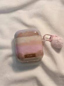 Retro Striped Tie Dye Pom-Pom Pendant Compatible With Airpods 4 Protective Case, New Pro 2 Apple Earphone Case, 1/2 Gen Wireless Bluetooth 3 Gen Pods Pro Anti-Drop Protective Shell - Multicolor - View 2