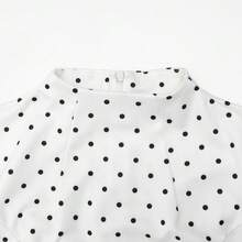 Polka Dot Print Elegant Temperament Women's Dress Suitable For Dating And Festivals - 白色 - 查看 4