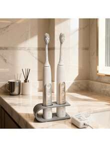 通用电动牙刷架 | 防滑倾斜式收纳底座，带通风孔 | 保持刷头干燥卫生 | 简约现代设计（单/双刷架可选） - 彩色 - 查看 6