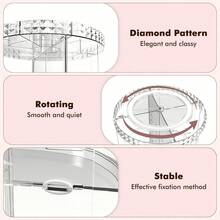 1 PCS Rotating Makeup Organizer For Vanity, Large Cpacity Cosmetic & Skincare Organizers, Clear Makeup Holder For Countertop, Dresser And Bathroom, Adjustable Trays, 360 Degree Spinning. - Xem 5