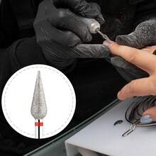 10pcs Cuticle Drill Bit,Nail Drill Bits Flame Cuticle Clean Drill Bit For 3/32''Electric Nail File Machine Cuticle Bit Nail Prep Tool - Silver - View 2