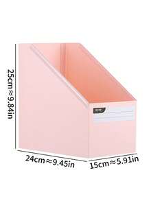 1pc Student Desktop Book Storage Box, Foldable Book/Document Organizer Tray - Multicolor - View 12