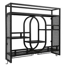 YISSALE Estante para vino y estante para copas de vino - Negro - Ver 6