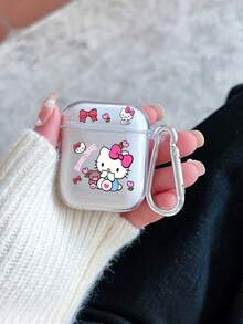 SANRIO Funda protectora transparente con diseño de oso compatible con auriculares Apple, adecuada para AirPods 4 - Multicolor - Ver 4
