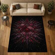 Gothic Floral Mandala Dark Area Rug, Boho Gothic Living Room Area Decor, 32*20inch /84*60inch,Perfect Choice For Gift ,Stylish And High-Quality Rugs, Perfect For  Decorations And GiftsHome Decor, The Best Choice For Gothic-Style Birthday Gifts - 彩色 - 查看 1