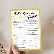 12pcs "Who Knows The Graduate Best?" Graduation Game Cards - Easy-To-Play Graduation Party Game Set For Celebration, Fun Graduation Party Game Questions Cards, Grad Party Supplies - A - View 6