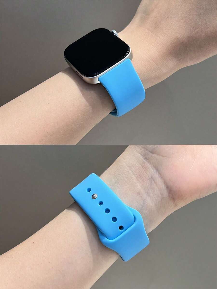 1 dây đeo đồng hồ silicon thời trang, phù hợp với đồng hồ thông minh Watch Fit 3/Fit 4/Fit 4Pro. - màu xanh nhạt - Xem 1