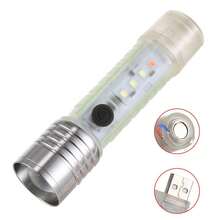 Portable Rechargeable Mini LED Flashlight With Magnetic Port, 6 Light Modes, Compact Tactical Flashlight For Camping, Fishing, Emergencies And Outdoors - Multicolor - View 7