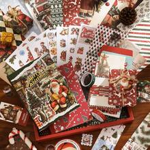 Christmas Series Stationery Gift Set, Happy Christmas Retro Stickers Notebook Memo Pad - 1 Set - View 1