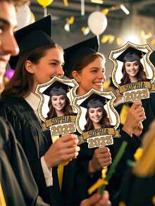 7/14/21 piezas Pancarta personalizada de graduación con foto, Decoraciones de graduación 2025, Pancarta de felicitaciones, Pancarta de graduación personalizada, Decoración de graduación - Multicolor - Ver 9