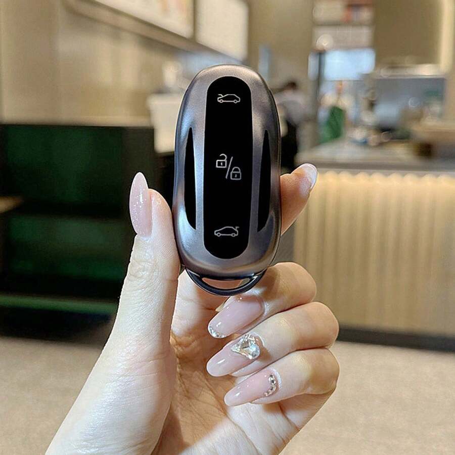 1 pieza Funda de llave de coche de TPU gris, específica para el modelo Y y el modelo S - Cubierta de llave - Ver 1